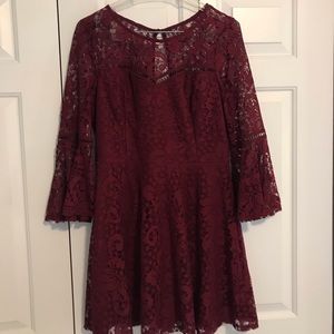 Maroon Lace Dress